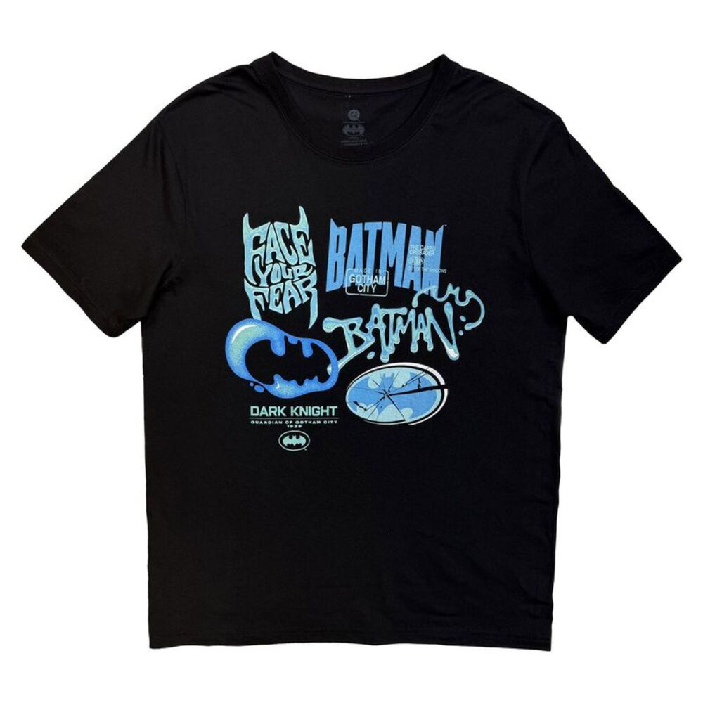 DC Comics Unisex Adult Batman Face Your Fear T-Shirt / Black